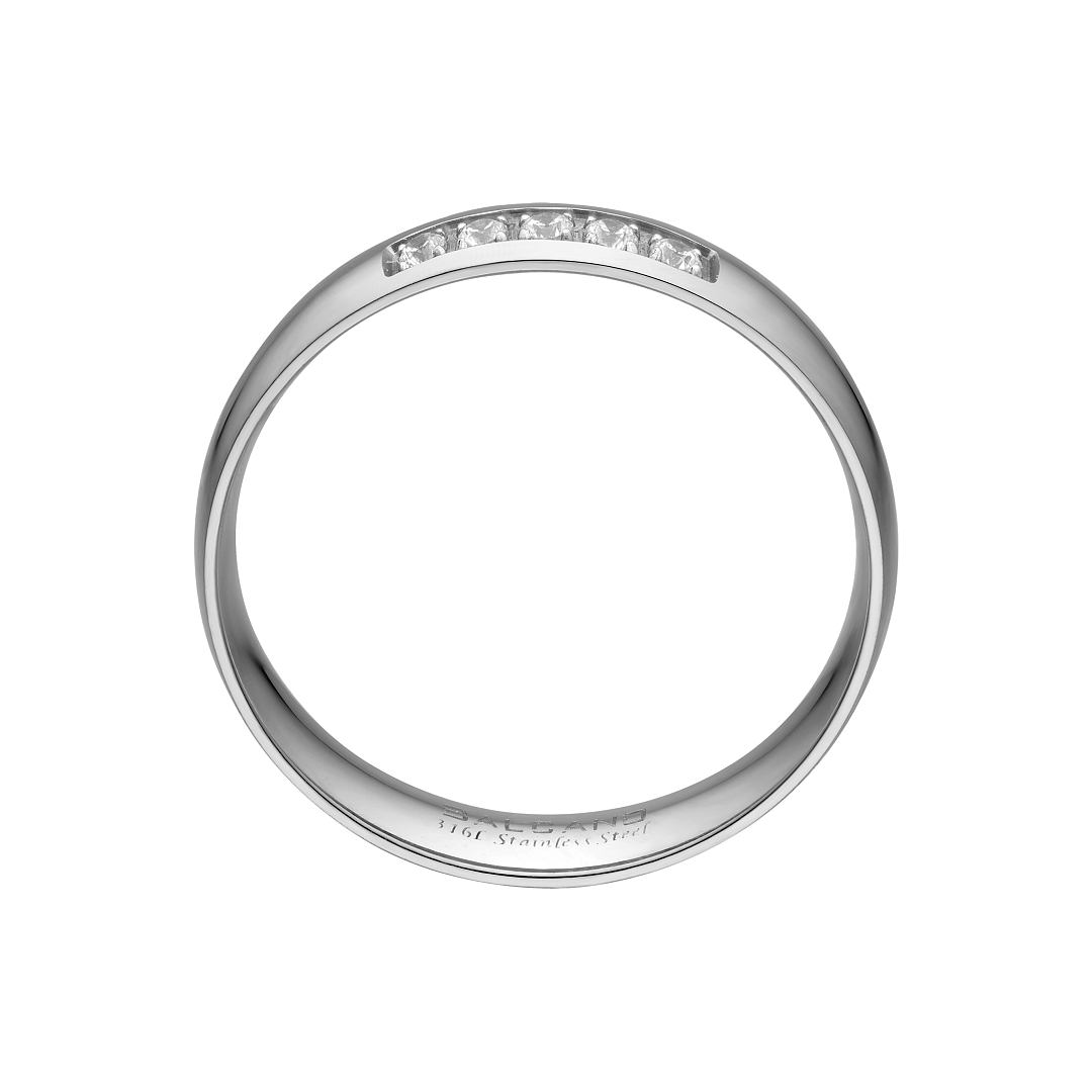 BALCANO -  / Edelstahl Trauring mit Zirkonia Edelsteinen, 18K vergoldet (030050ZY00)