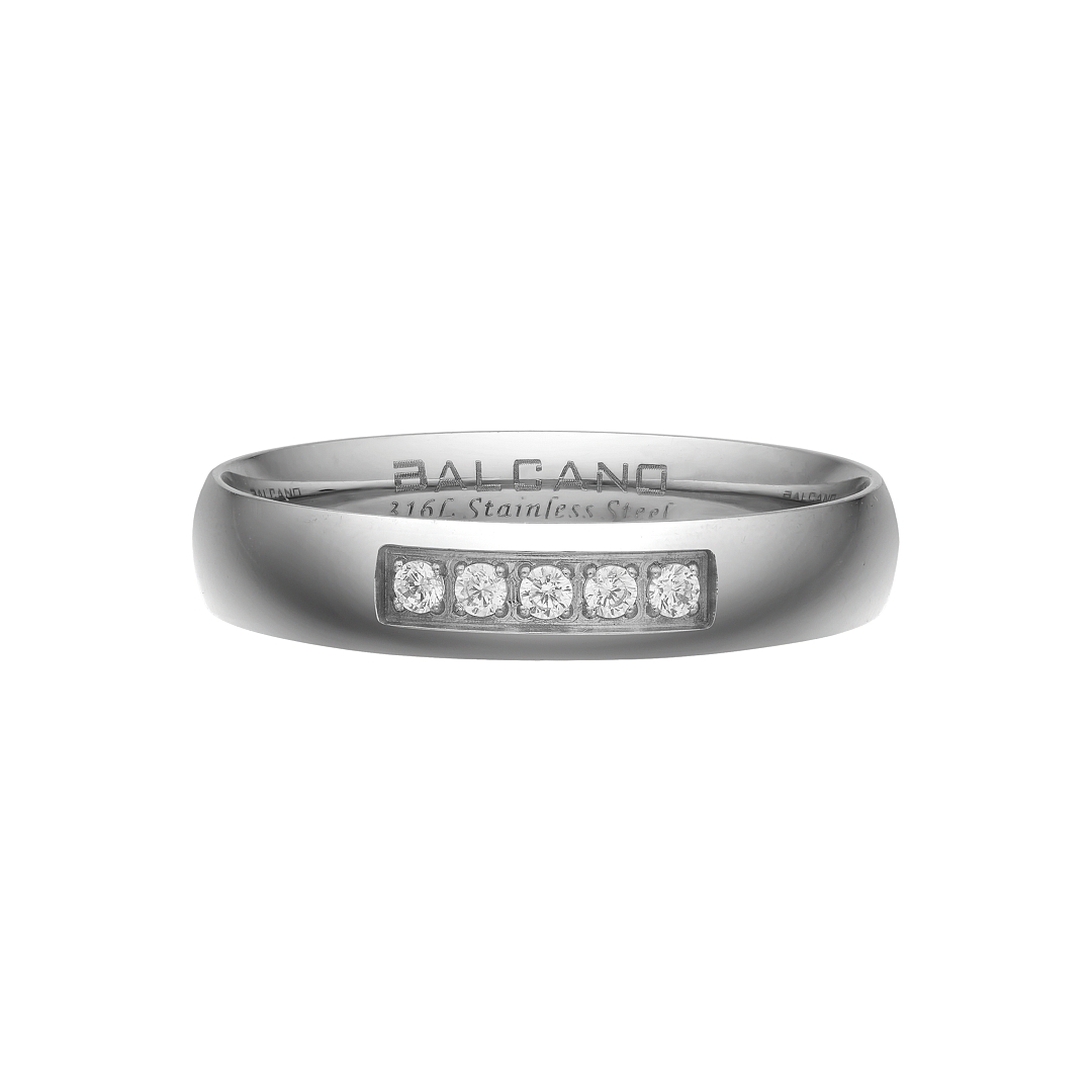 BALCANO - Aurielle / Bague de mariageen acier inoxydable avec pierres zirconium (030050ZY00)
