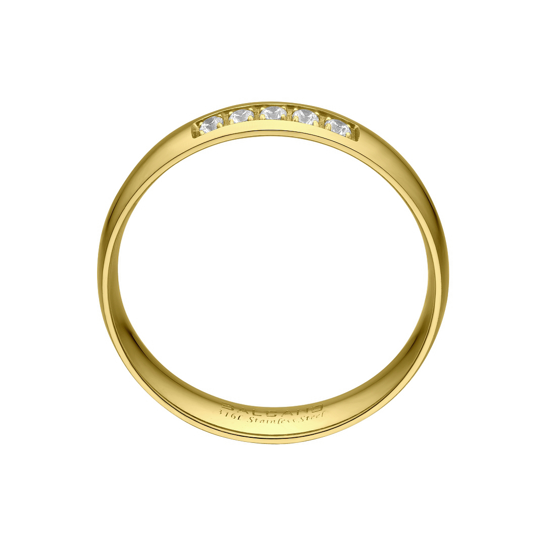 BALCANO -  / Edelstahl Trauring mit Zirkonia Edelsteinen, 18K vergoldet (030051ZY00)