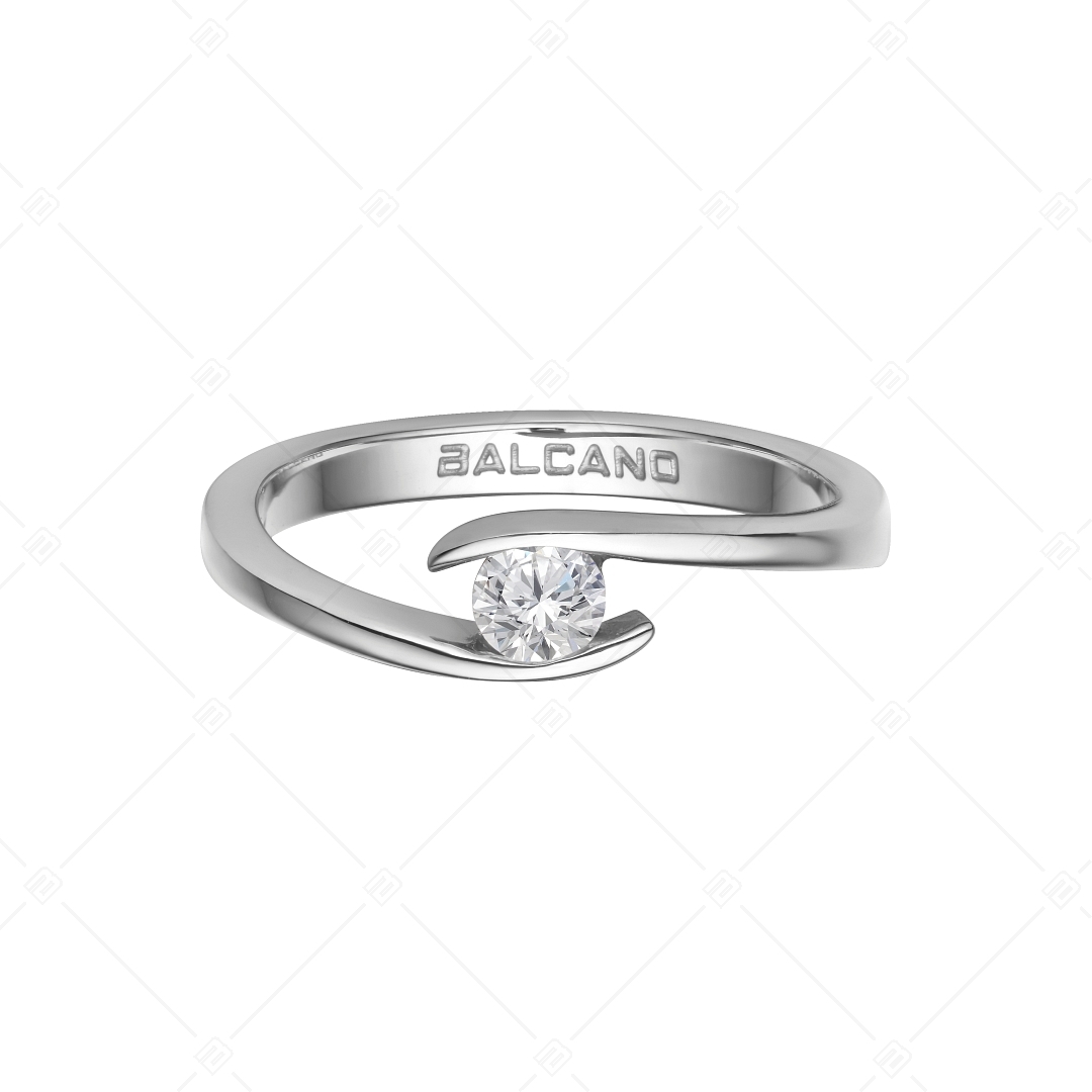 BALCANO - Abrazo / Solitaire engagement ring with high polish and cubic zirconia gemstone (030104ZY00)