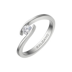 BALCANO - Abrazo / Solitaire Engagement Ring With High Polish and Cubic Zirconia Gemstone