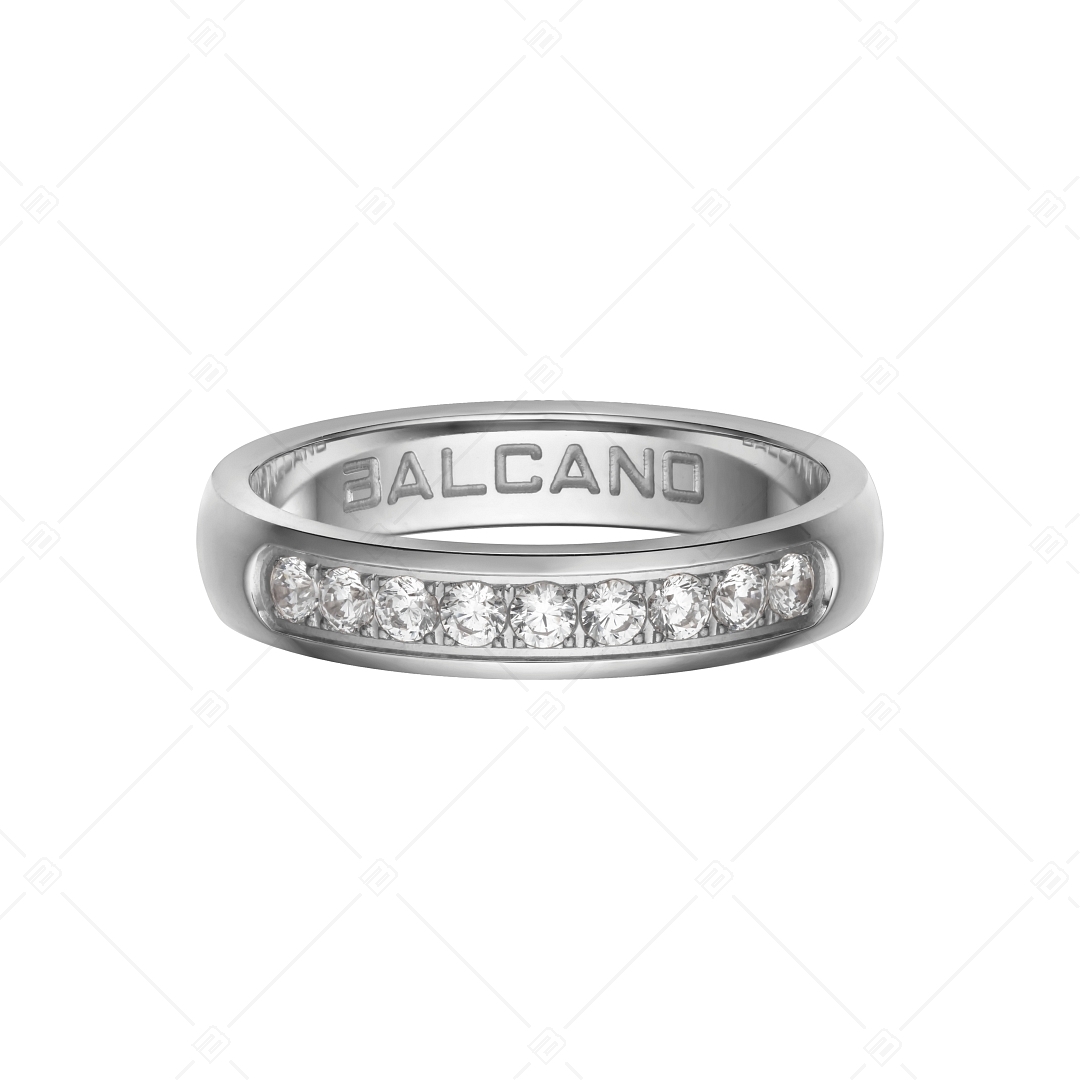 BALCANO - Diadema / Bague de fiançailles en acier inoxydable, hautement polie et pierres précieuse zirconium (030107ZY00)