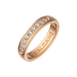 BALCANO - Diadema / 18K rose gold plated engagement ring with cubic zirconia gemstone