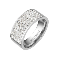 BALCANO - Mira / Polished Stainless Steel Ring With Sparkling Crystals
