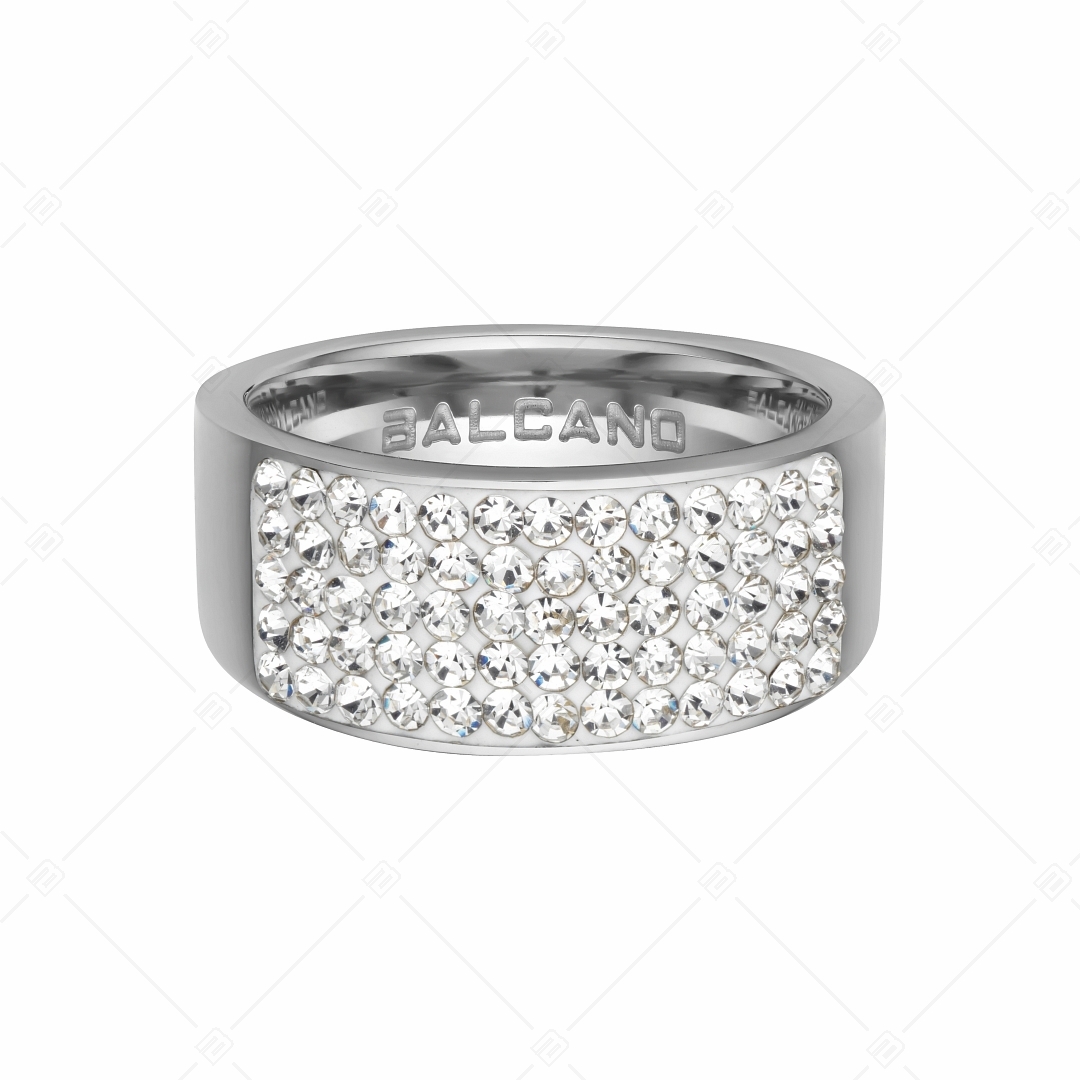 BALCANO - Mira / Polierter Edelstahl Ring mit Glänzenden Kristallen (041001BC00)