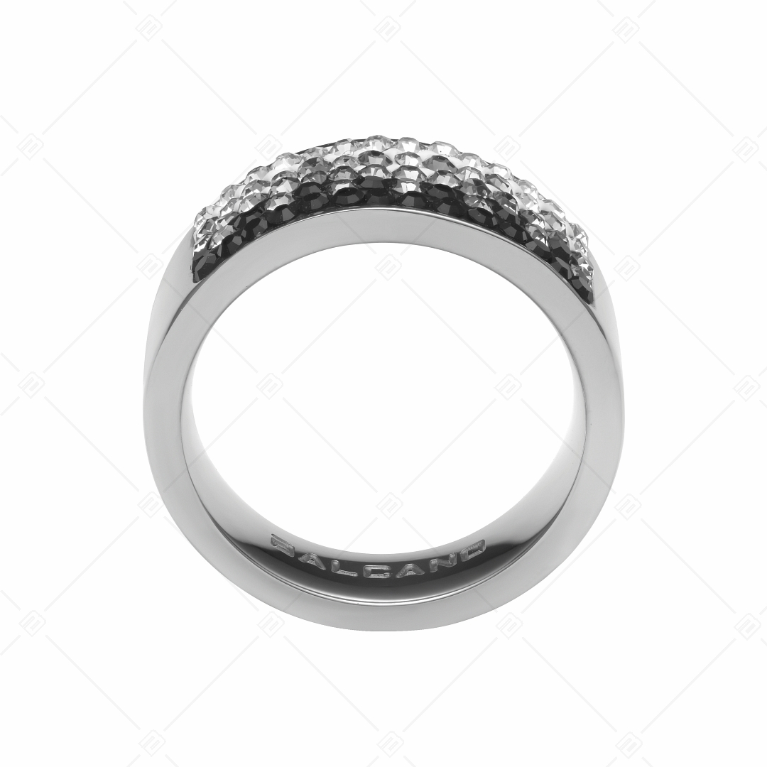 BALCANO - Mira / Polished stainless steel ring with sparkling crystals (041001BC01)