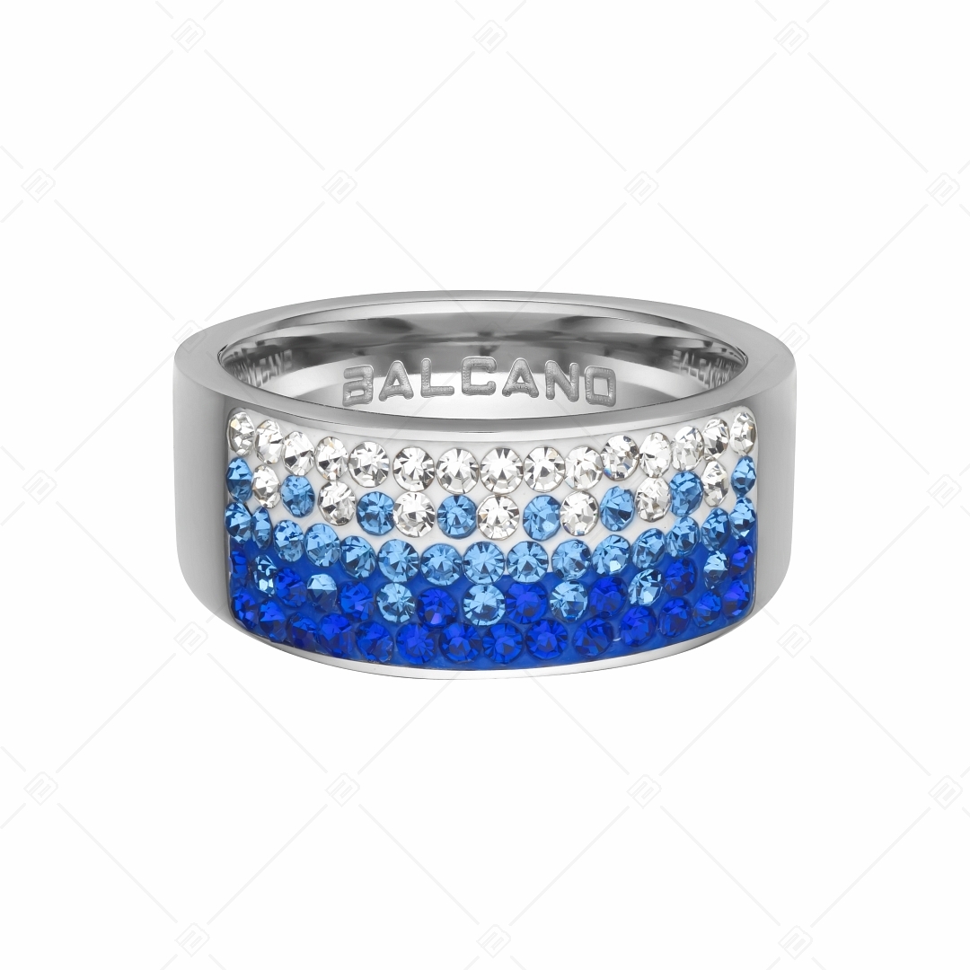 BALCANO - Mira / Polished stainless steel ring with sparkling crystals (041001BC04)
