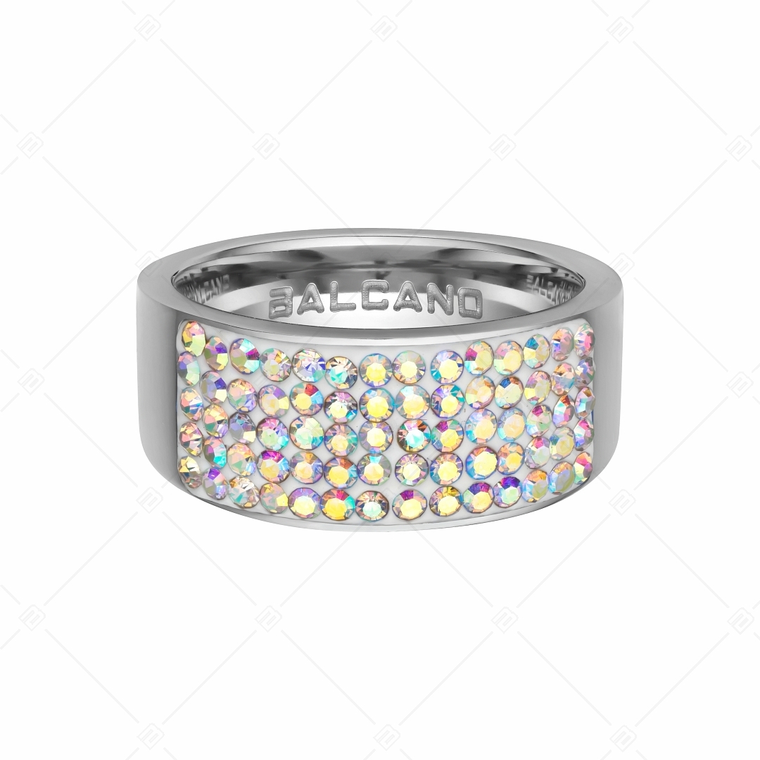 Crystal Dream - Mira / Polierter Edelstahlring mit glänzenden Kristallen (041001BC09)