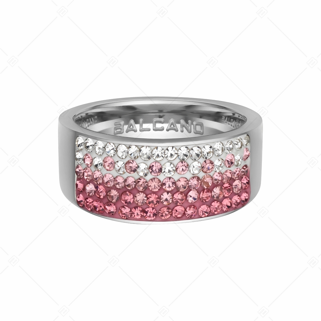 BALCANO - Mira / Polierter Edelstahl Ring mit Glänzenden Kristallen (041001BC92)
