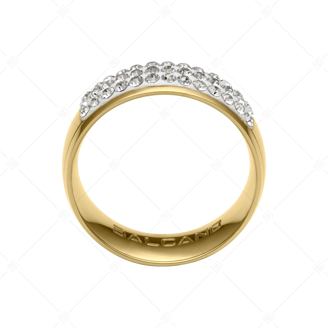 BALCANO - Giulia / 18K gold plated stainless steel ring with sparkling crystals (041105BC88)