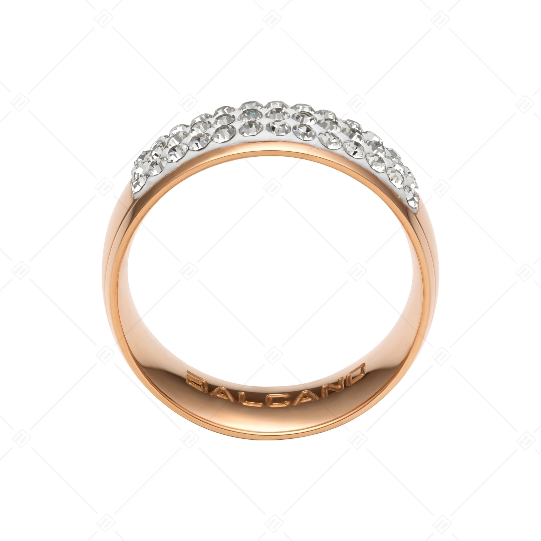 BALCANO - Giulia / 18K rose gold plated stainless steel ring with sparkling crystals (041105BC96)