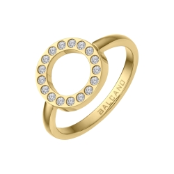 BALCANO - Veronic / Bague à tête ronde plaqué or 18K avec pierres précieuses zirconium