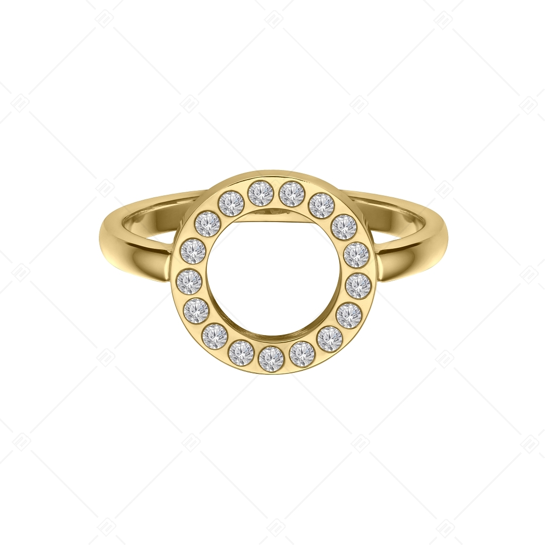 BALCANO - Veronic / Stainless steel 18K gold plated ring with cubic zirconia gemstones (041106BC88)
