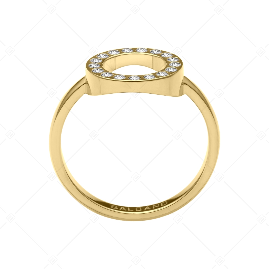BALCANO - Veronic / 18K Vergoldeter Ring mit rundem Kopf und  Zirkonia Edelsteinen (041106BC88)