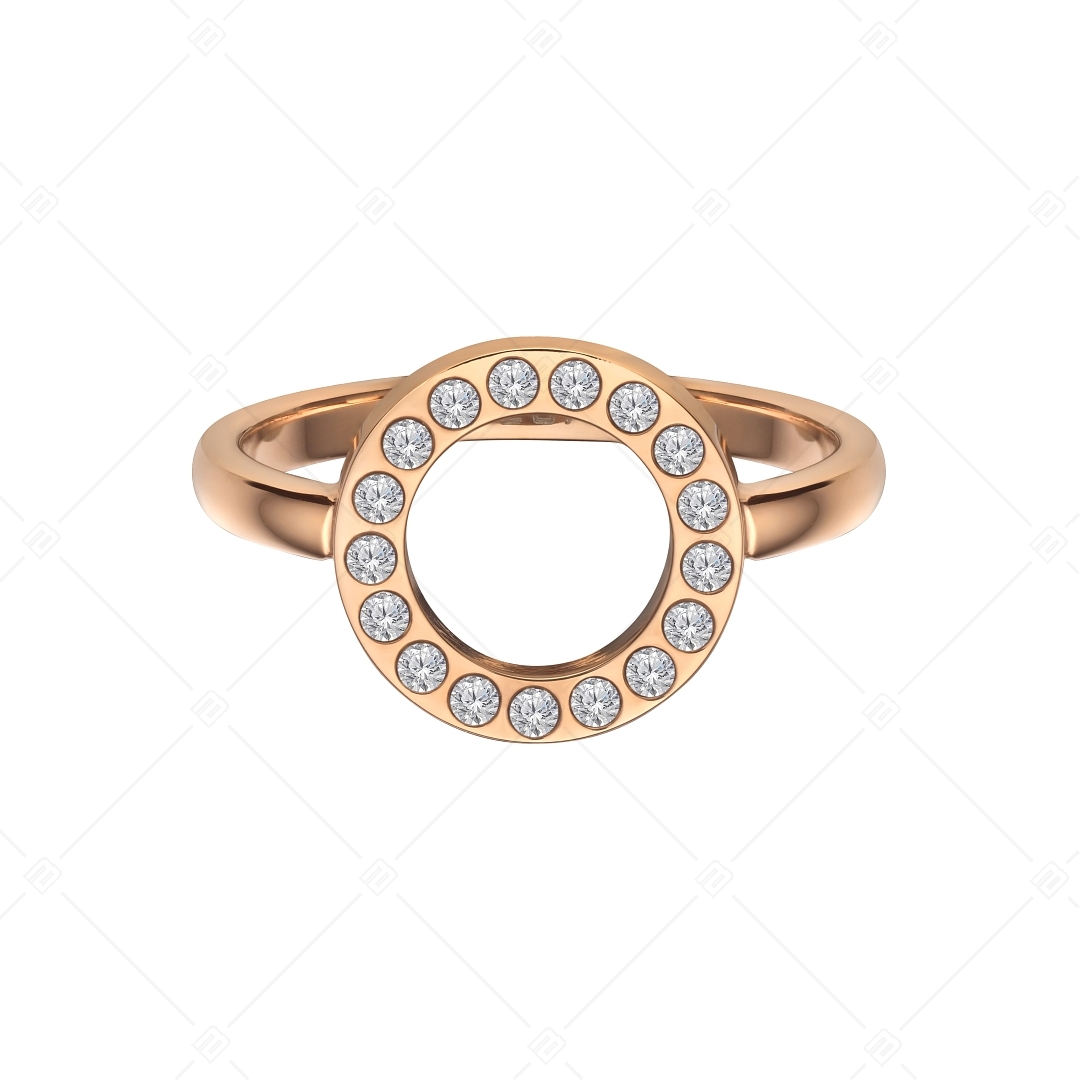 BALCANO - Veronic / Stainless Steel 18K Rose Gold Plated Ring With Cubic Zirconia Gemstones (041106BC96)