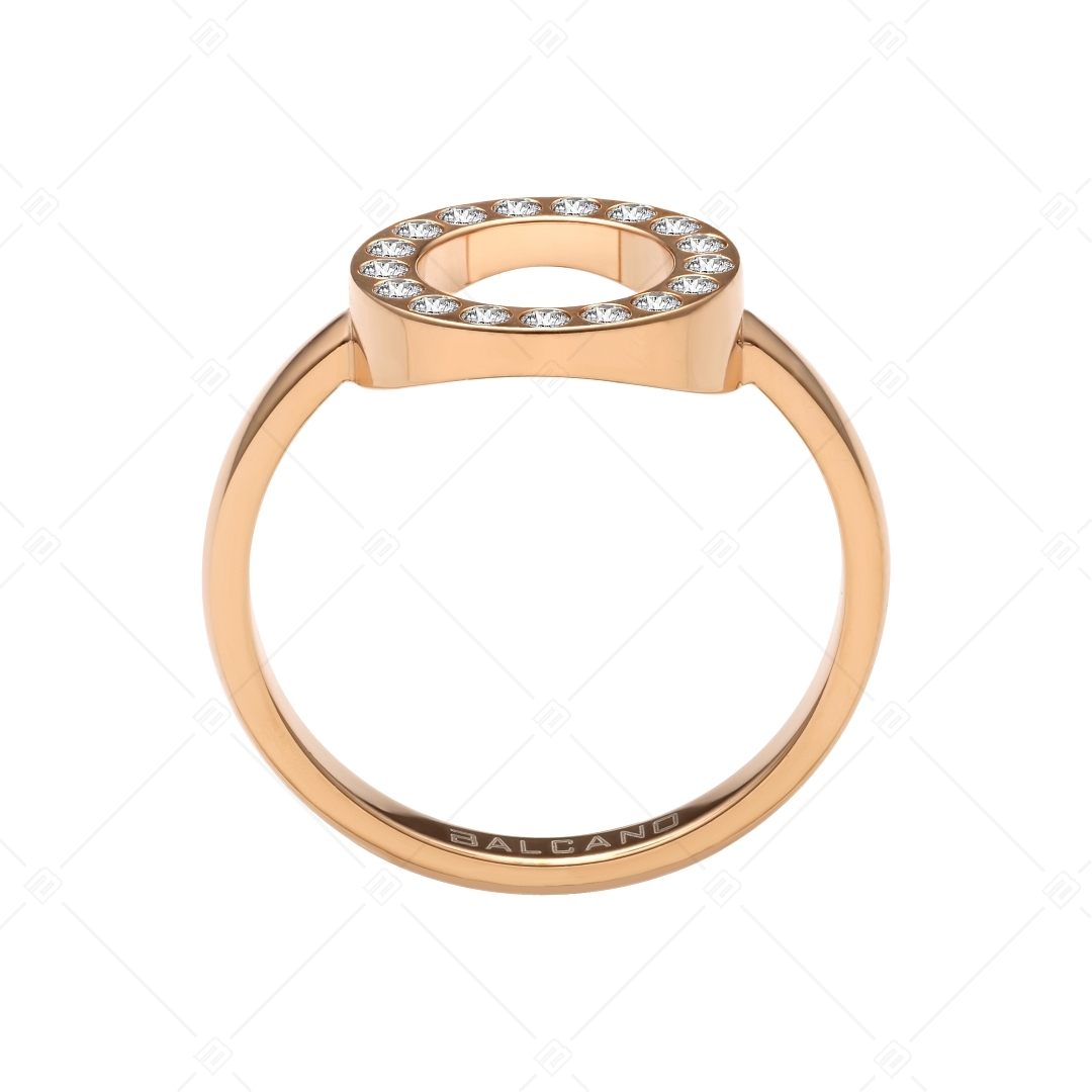 BALCANO - Veronic / Stainless Steel 18K Rose Gold Plated Ring With Cubic Zirconia Gemstones (041106BC96)