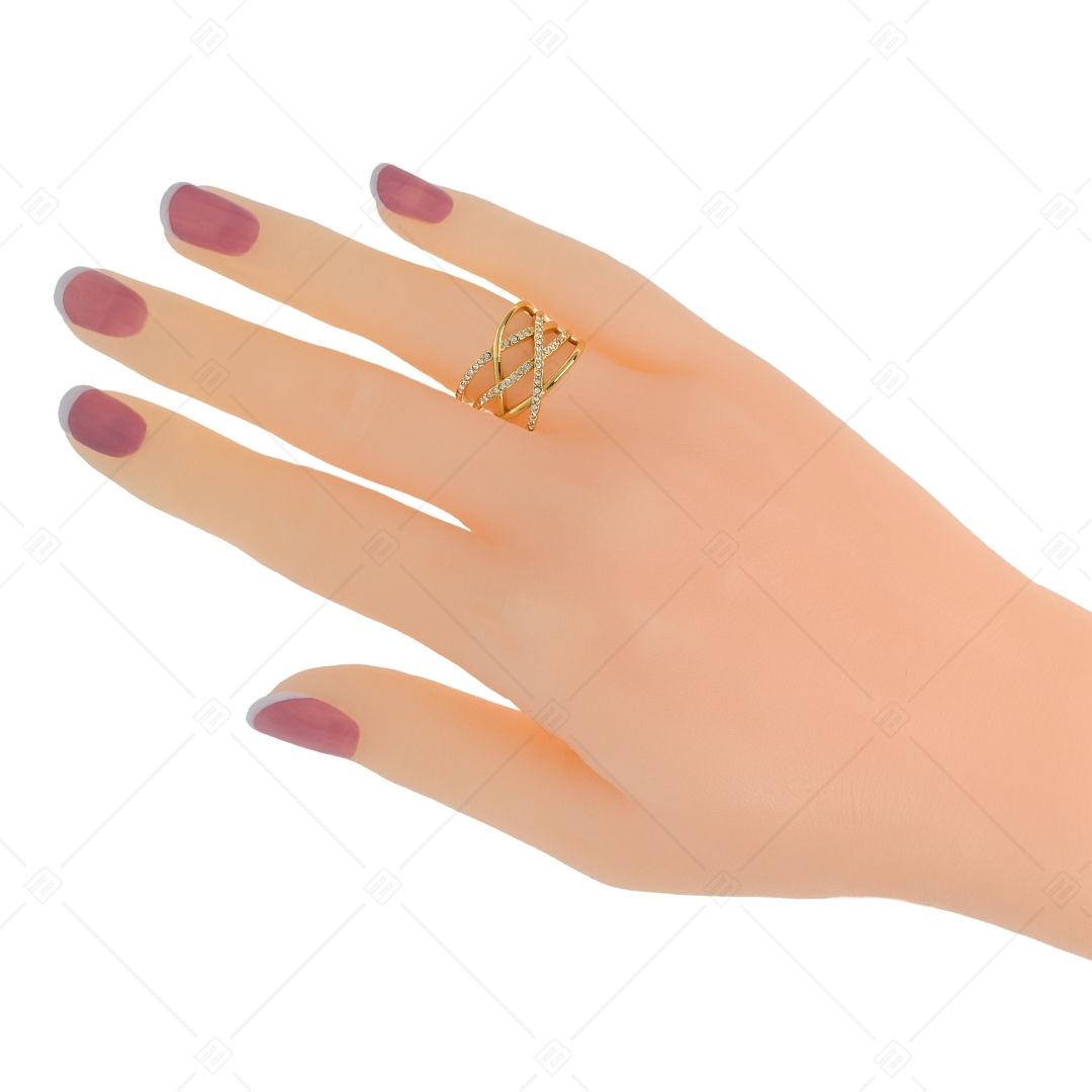BALCANO - Madonna / Besonderer 18K vergoldeter Ring mit zirkonia edelsteinen (041108BC88)