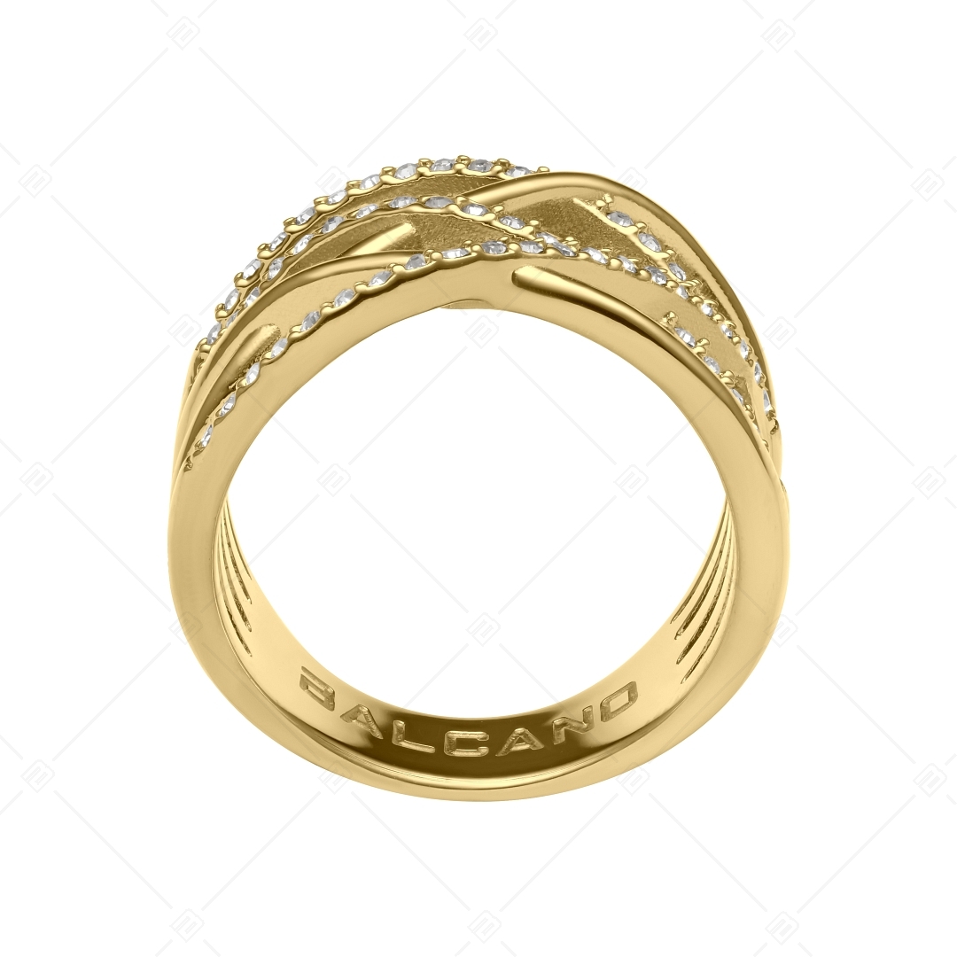 BALCANO - Madonna / 18K gold plated ring with cubic zirconia gemstone (041108BC88)