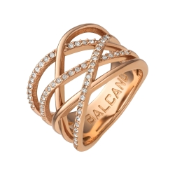 BALCANO - Madonna / 18K Rose Gold Plated Ring With Cubic Zirconia Gemstone