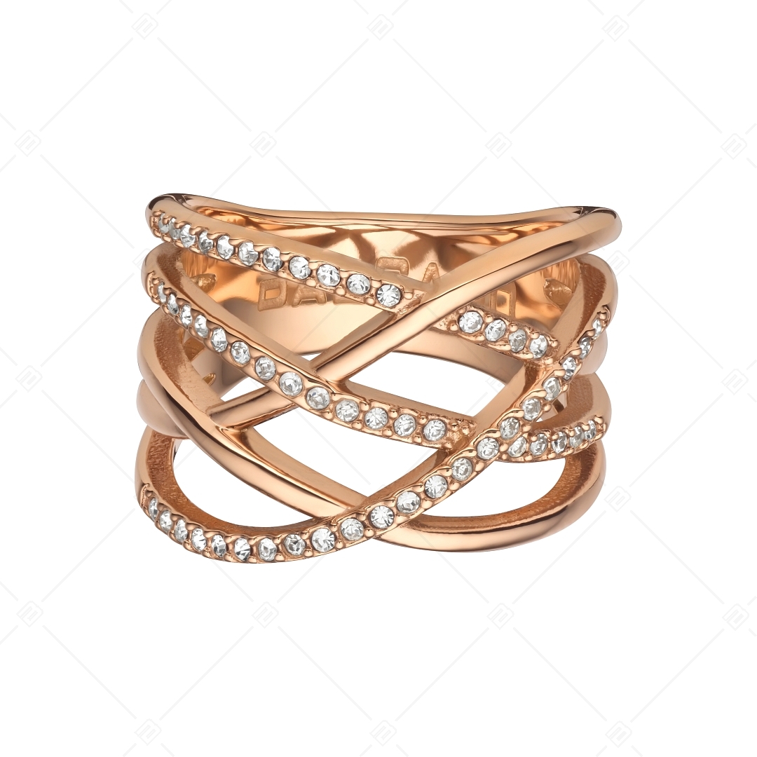 BALCANO - Madonna / 18K rose gold plated ring with cubic zirconia gemstone (041108BC96)