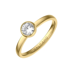 BALCANO - Stella / Round Zirconia Gemstone 18K Gold Plated Stainless Steel Ring