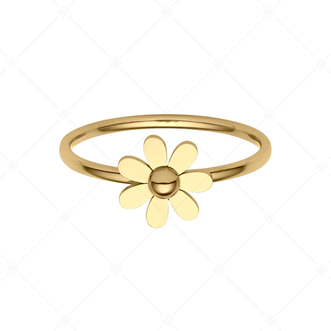 BALCANO - Daisy / Stainless steel ring with daisy flower shape, 18K gold plated (041200BC88)