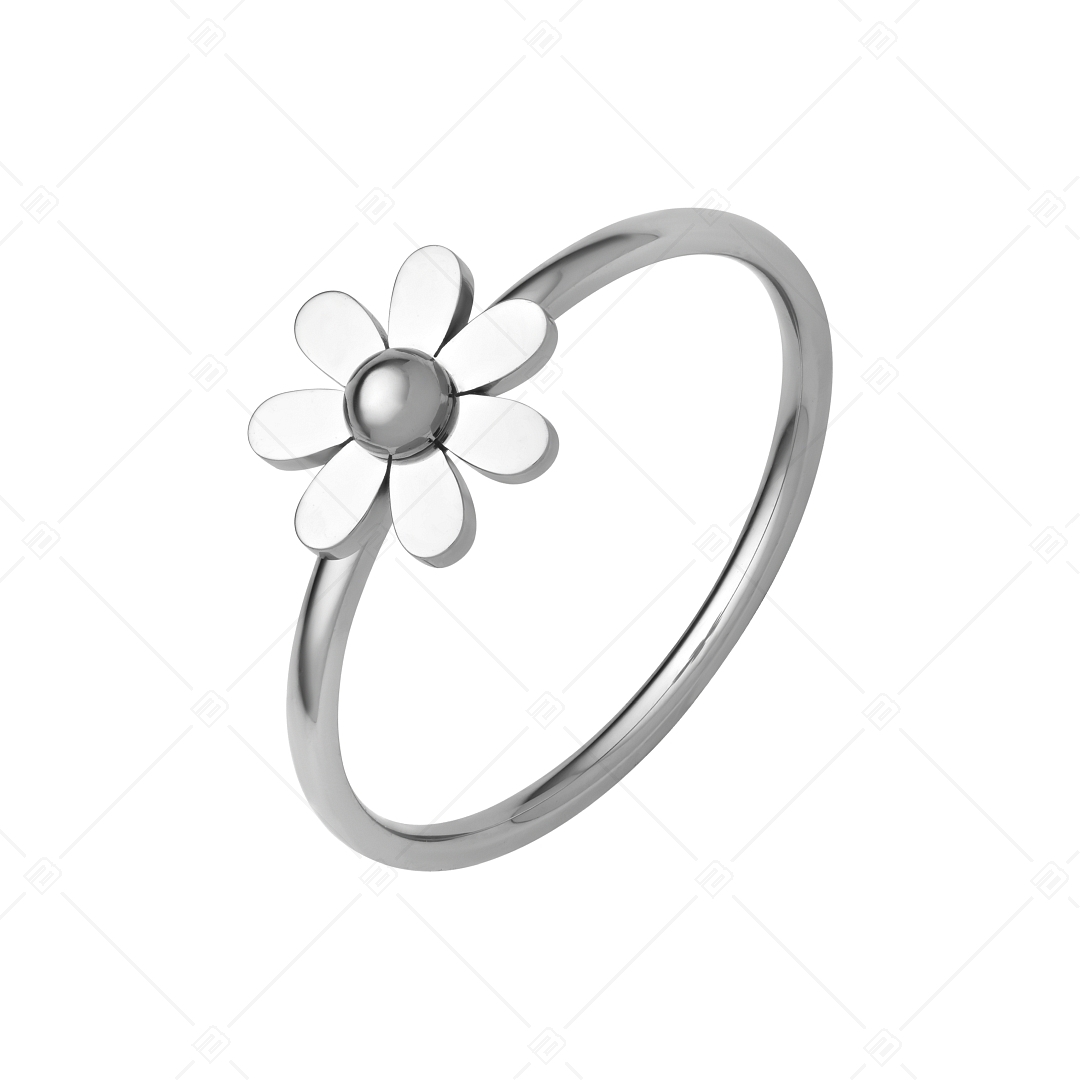 BALCANO - Daisy / Edelstahl Ring in Gänseblümchenform und Spiegelglanzpolierung (041200BC97)