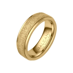 BALCANO - Caprice / Einzigartiger Edelstahl Ring mit Glitzer Oberfläche und 18K Vergoldung