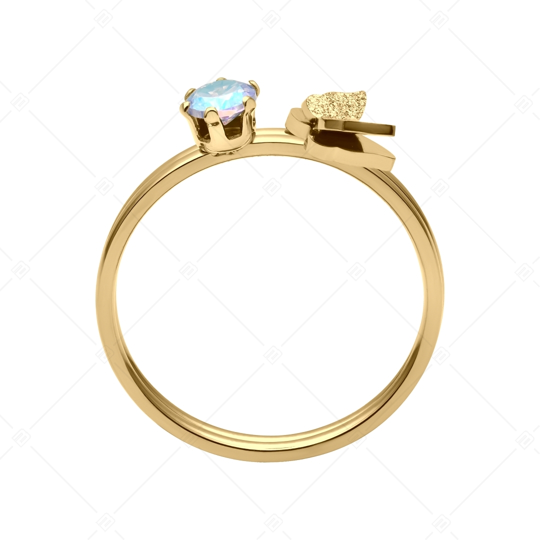 BALCANO - Papillon / Two piece 18K gold plated ring set with butterfly and zirconia (041203BC88)