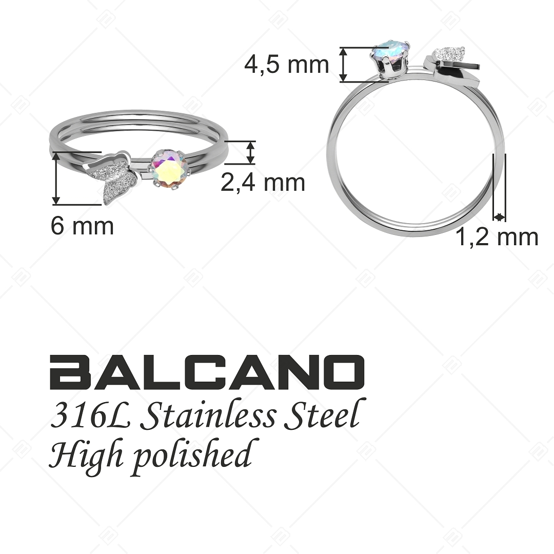 BALCANO - Papillon / Two Piece Ring Set With Butterfly and Zirconia (041203BC97)