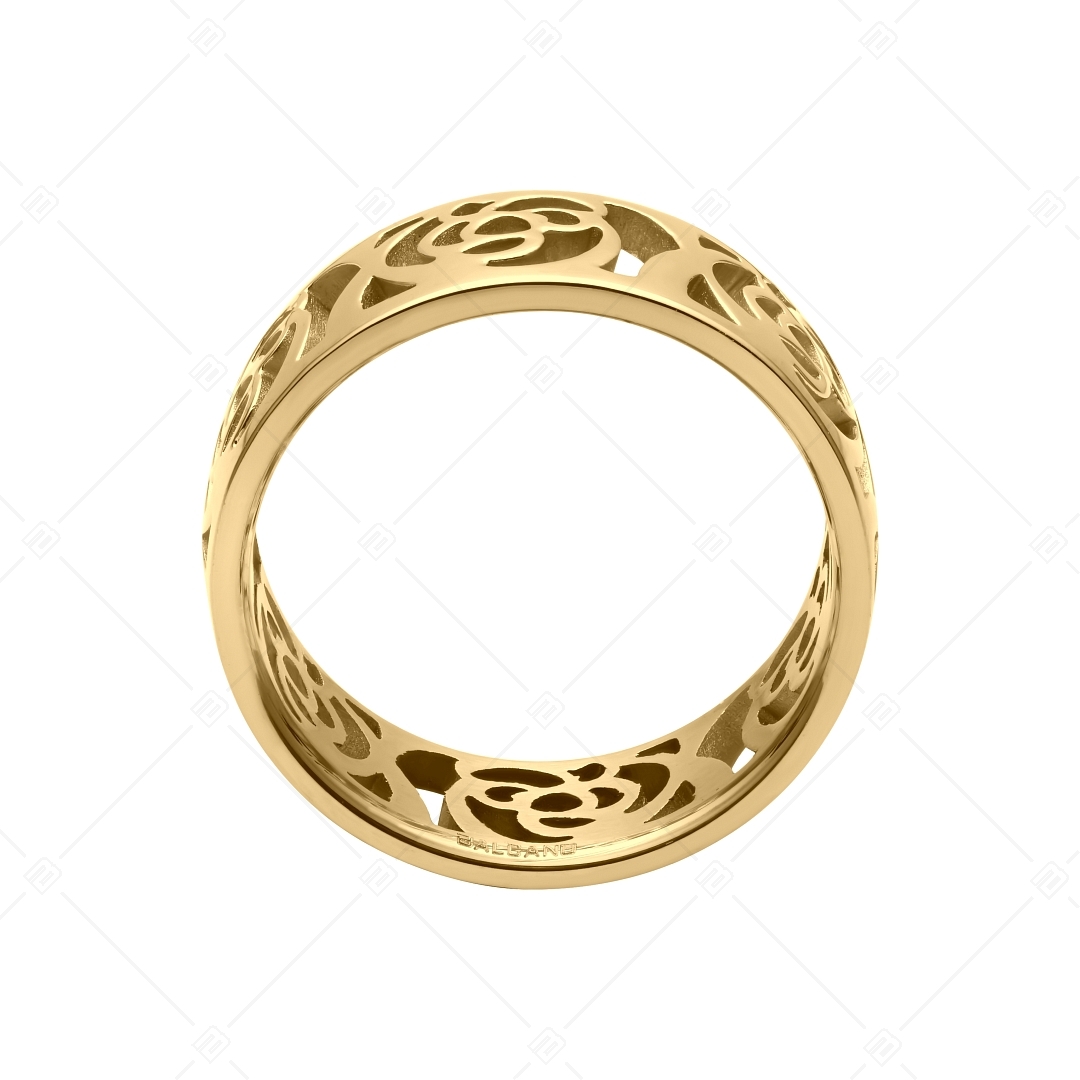 BALCANO - Camilla / 18K Vergoldetem Edelstahl Ring mit durchbrochenem Blumenmuster (041204BC88)
