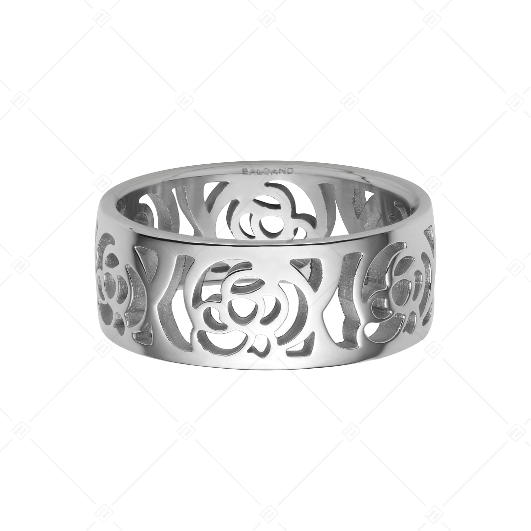 BALCANO - Camilla / Stainless Steel Ring With Flower Pattern and High Polished (041204BC97)