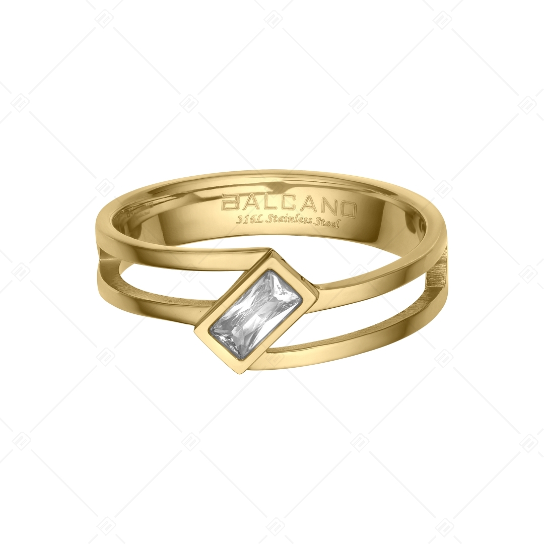 BALCANO - Principessa / Einzigartiger 18K Vergoldeter Ring mit Zirkonia Edelstein (041206BC88)