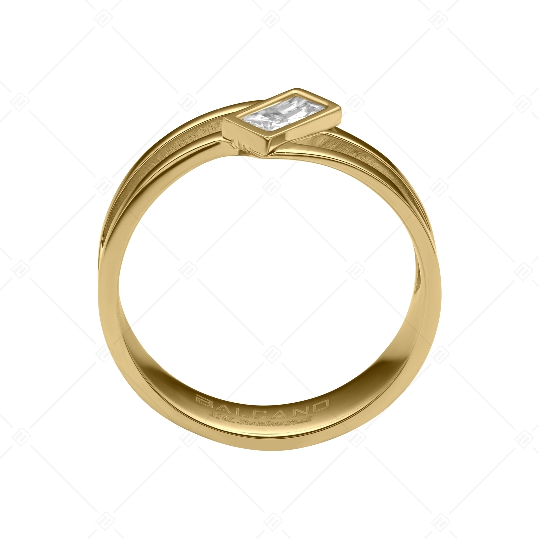 BALCANO - Principessa / Unique 18K gold plated ring with cubic zirconia gemstone (041206BC88)