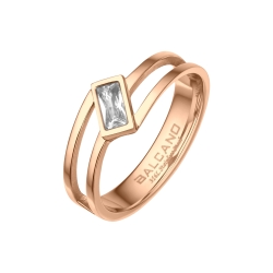 BALCANO - Principessa / Einzigartiger 18K Rosévergoldeter Ring mit Zirkonia Edelstein