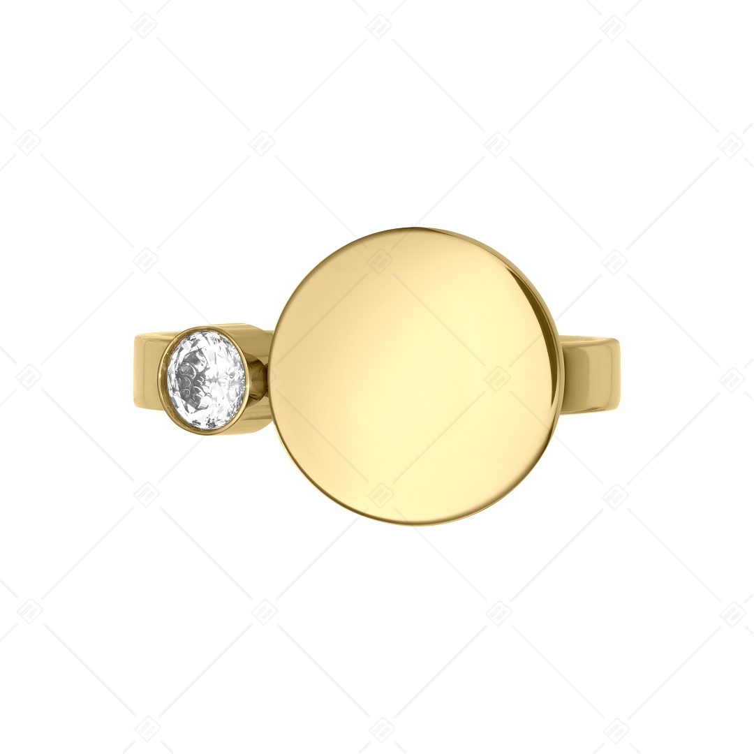 BALCANO - Mila / Gravierbarer Ring mit Zirkonia Edelstein und 18K Vergoldung (041208BC88)