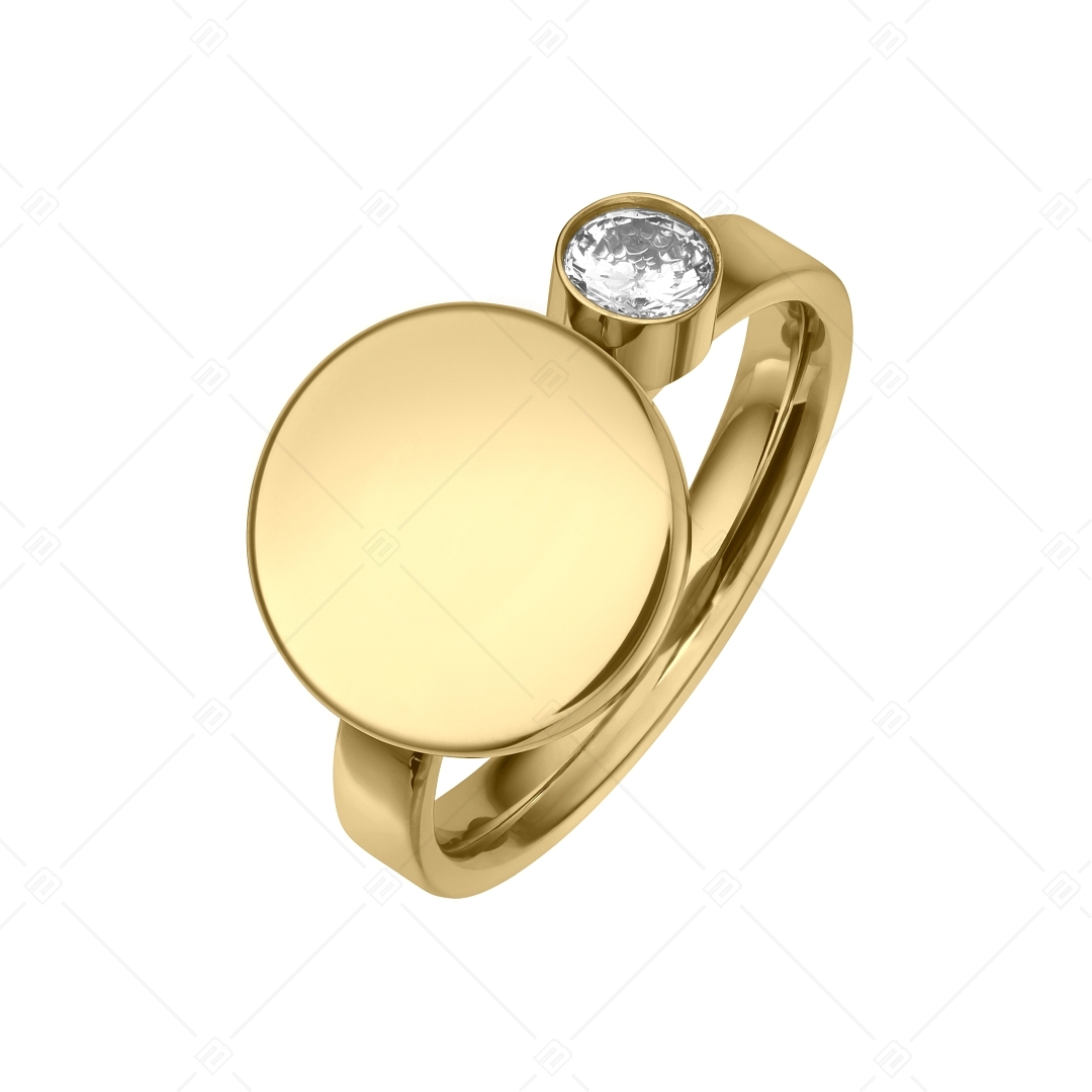 BALCANO - Mila / Gravierbarer Ring mit zirkonia edelstein, 18K vergoldet (041208BC88)