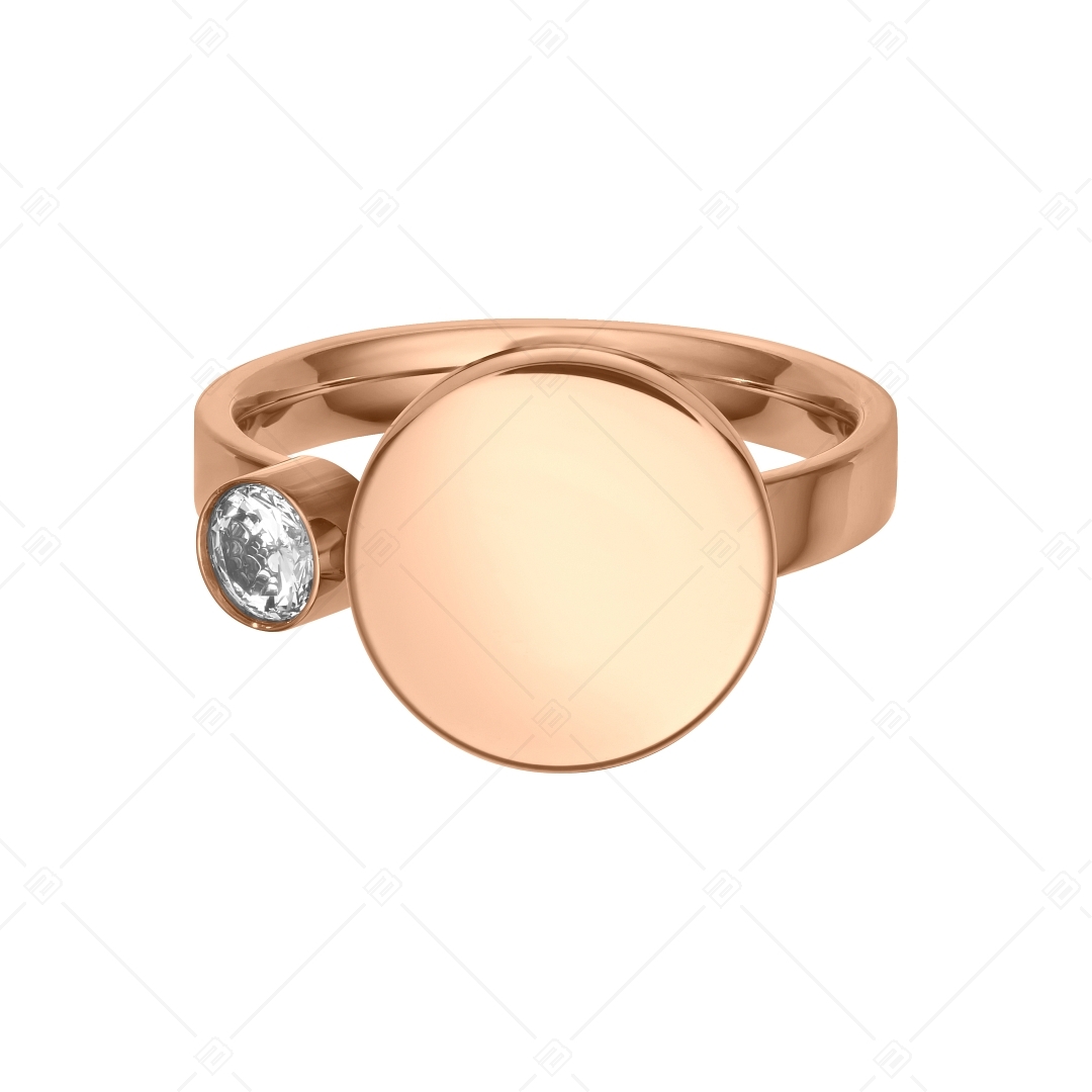 BALCANO - Mila / Gravierbarer Ring mit Zirkonia Edelstein und 18K Rosévergoldung (041208BC96)