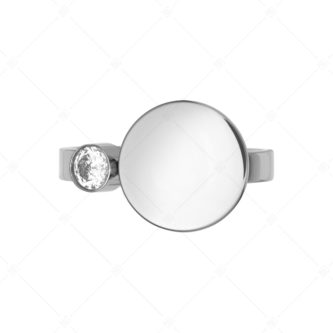 BALCANO - Mila / Engravable Ring with Zirconia Gemstone, With High Polish (041208BC97)