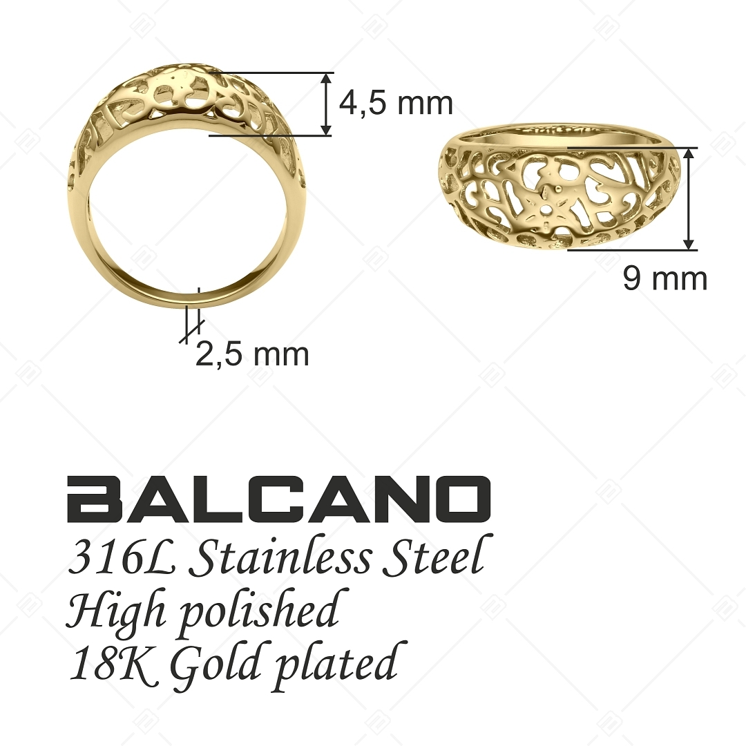 BALCANO - Lara / Ring mit durchbrochenem, Nonfigurativem Muster und 18K Gold Beschichtung (041209BC88)