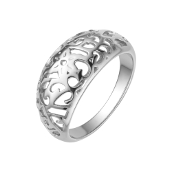 BALCANO - Lara / Ring with nonfigurative pattern, with high polished