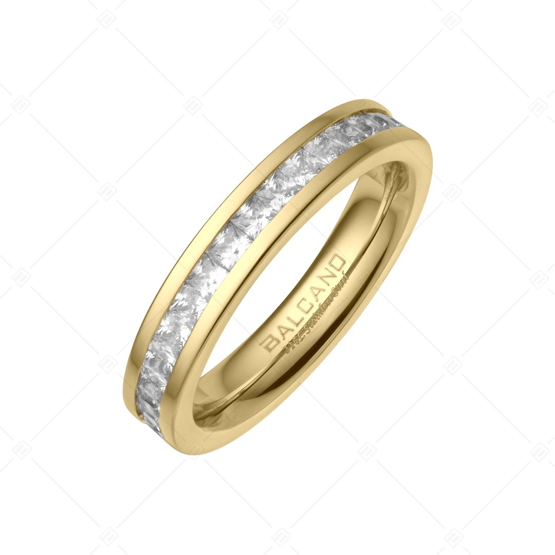 BALCANO - Grazia / Edelstahl Ring mit Zirkonia Edelsteinen in 18K Gold beschichtet (041210BC88)