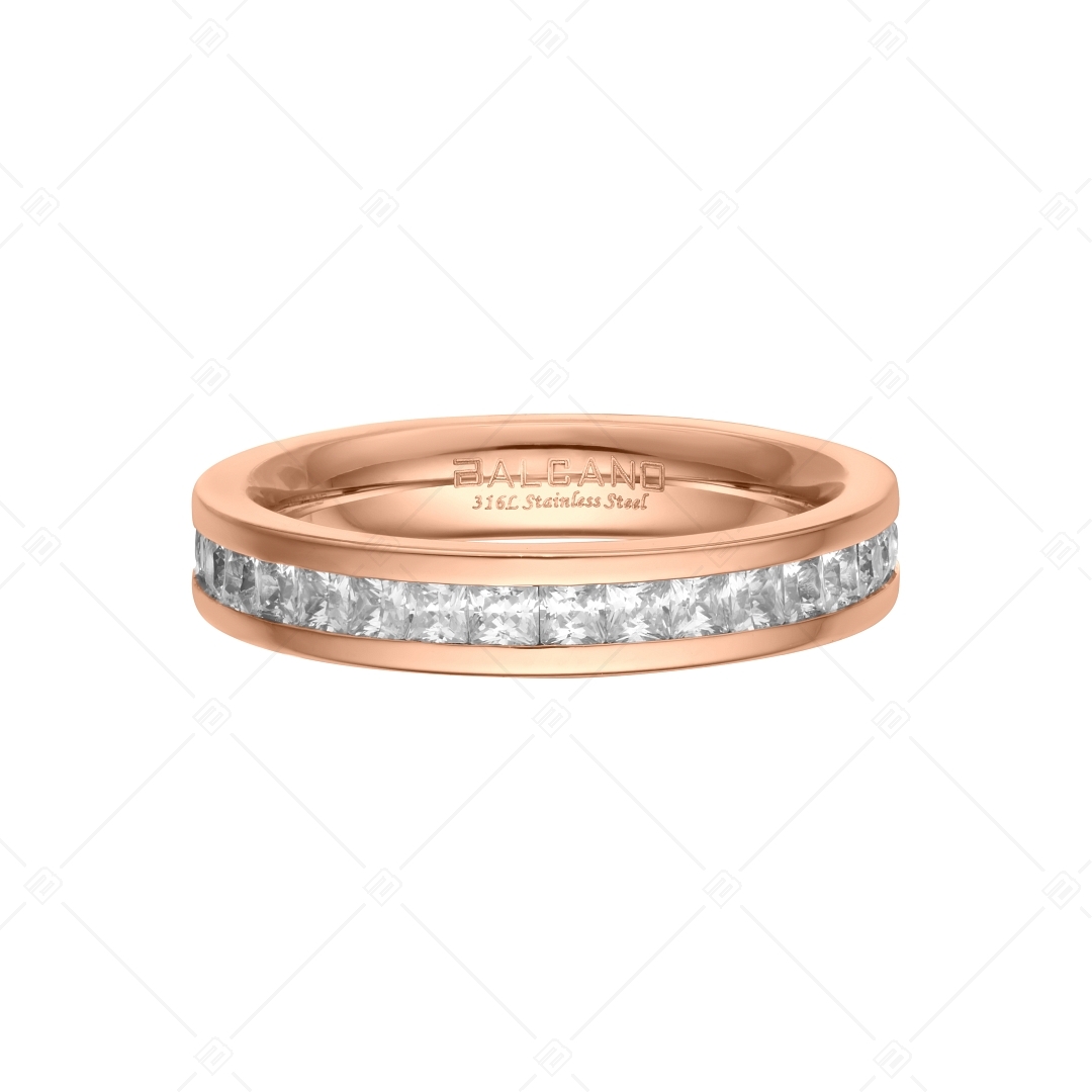 BALCANO - Grazia / Edelstahl Ring mit Zirkonia Edelsteinen und 18K Rosévergoldung (041210BC96)