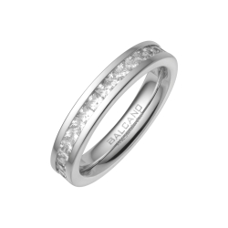 BALCANO - Grazia / Edelstahl Ring mit zirkonia edelsteinen und hochglanzpolirung