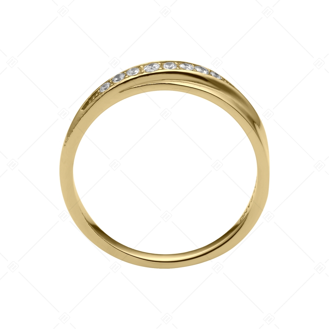 BALCANO - Zoja / Stainless steel ring with zirconia gemstone, 18K gold plated (041211BC88)
