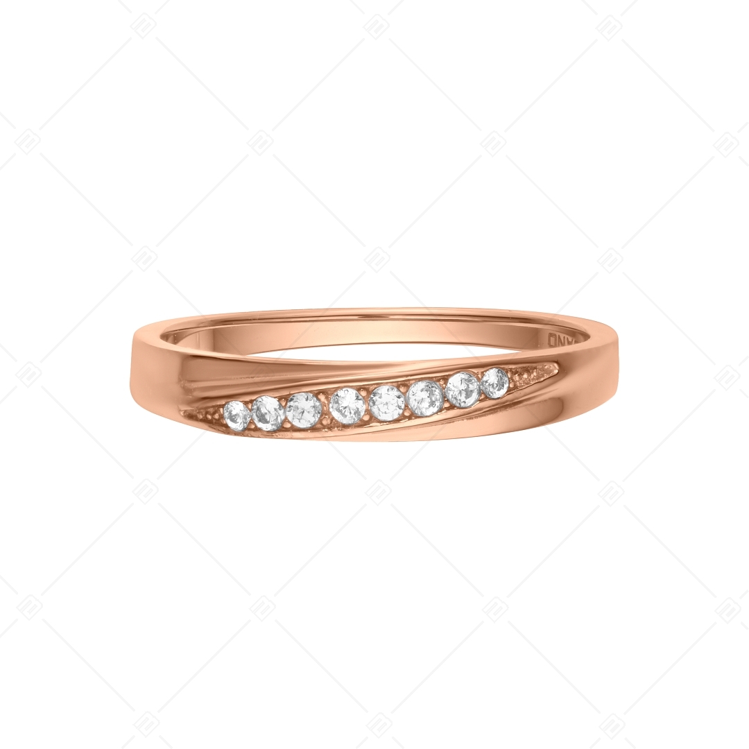 BALCANO - Zoja / Stainless steel ring with zirconia gemstone, 18K rose gold plated (041211BC96)