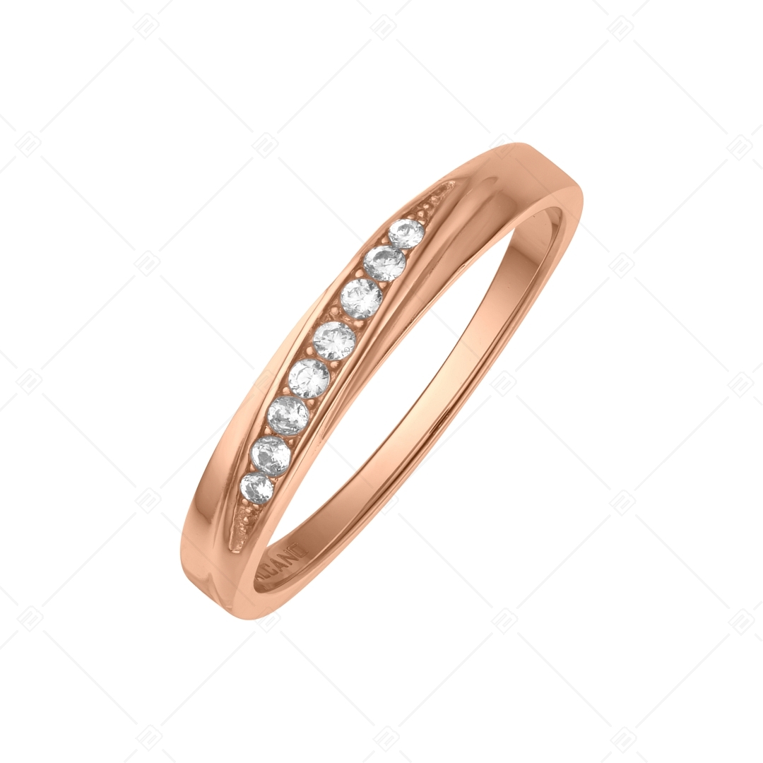 BALCANO - Zoja / Stainless Steel Ring with Zirconia Gemstone, 18K Rose Gold Plated (041211BC96)