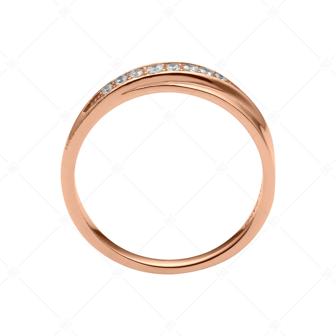 BALCANO - Zoja / Stainless Steel Ring with Zirconia Gemstone, 18K Rose Gold Plated (041211BC96)