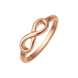 BALCANO - Infinity /  Edelstahl Ring mit Unendlichkeitssymbol, 18K rosévergoldet