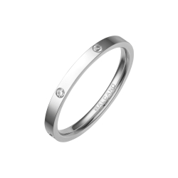 BALCANO - Six / Stainless Steel Ring With Zirconia Gemstone, High Polished